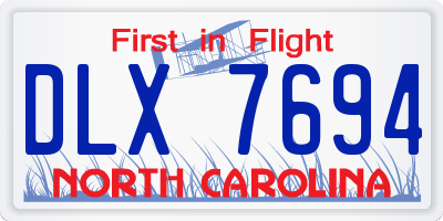 NC license plate DLX7694