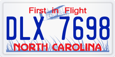 NC license plate DLX7698