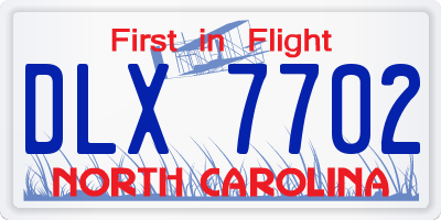 NC license plate DLX7702