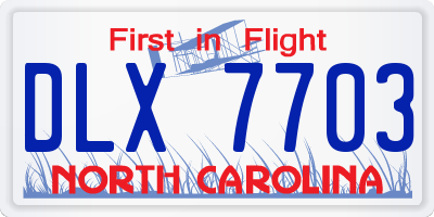 NC license plate DLX7703