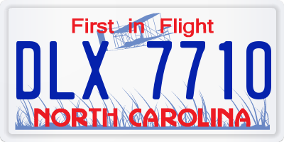 NC license plate DLX7710