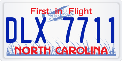 NC license plate DLX7711