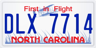 NC license plate DLX7714