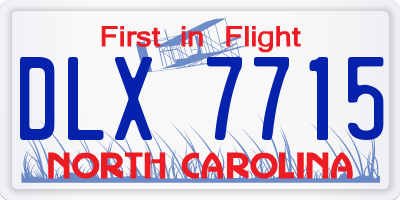 NC license plate DLX7715