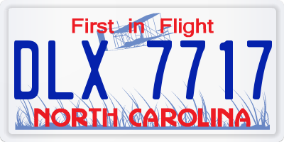 NC license plate DLX7717