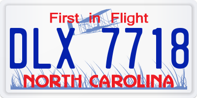 NC license plate DLX7718