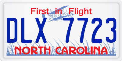 NC license plate DLX7723