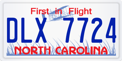 NC license plate DLX7724