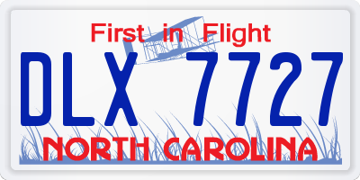 NC license plate DLX7727