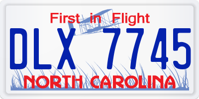 NC license plate DLX7745
