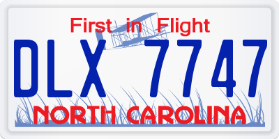 NC license plate DLX7747