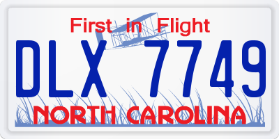 NC license plate DLX7749