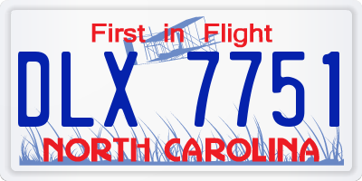 NC license plate DLX7751