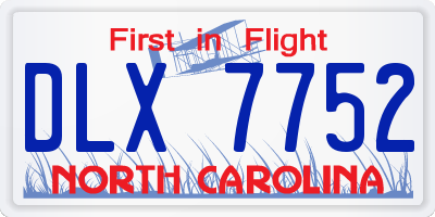 NC license plate DLX7752