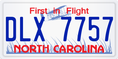 NC license plate DLX7757
