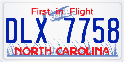 NC license plate DLX7758