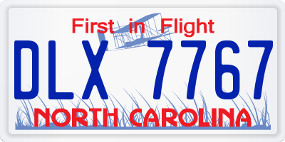 NC license plate DLX7767