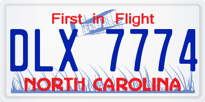 NC license plate DLX7774