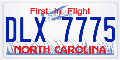 NC license plate DLX7775