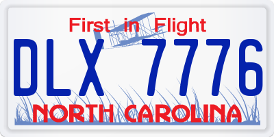 NC license plate DLX7776