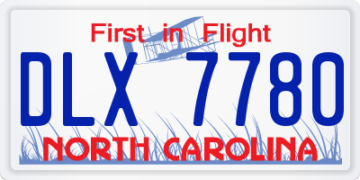 NC license plate DLX7780