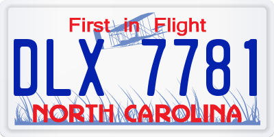 NC license plate DLX7781