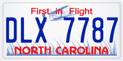 NC license plate DLX7787