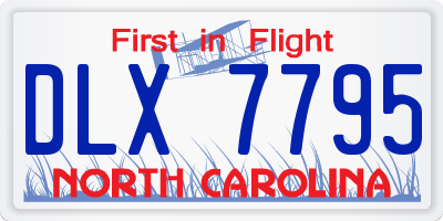 NC license plate DLX7795