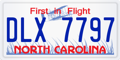 NC license plate DLX7797