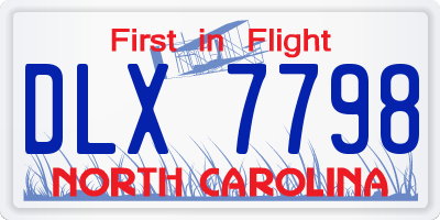 NC license plate DLX7798