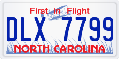 NC license plate DLX7799