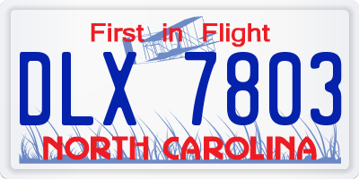 NC license plate DLX7803
