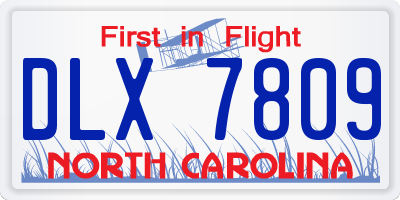 NC license plate DLX7809