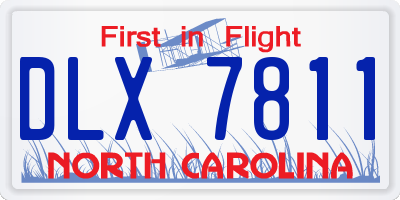 NC license plate DLX7811
