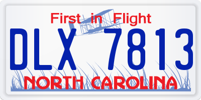 NC license plate DLX7813