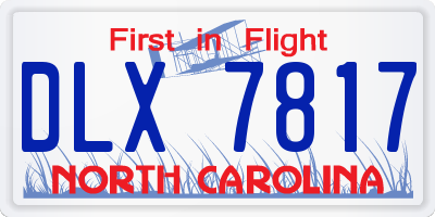 NC license plate DLX7817