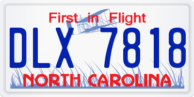 NC license plate DLX7818