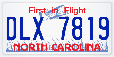 NC license plate DLX7819