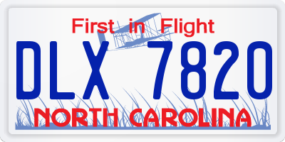NC license plate DLX7820