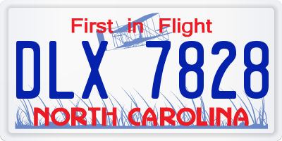 NC license plate DLX7828