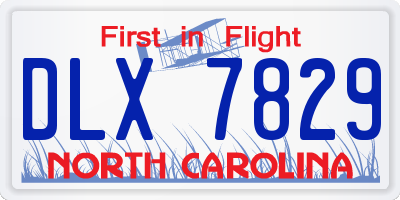 NC license plate DLX7829