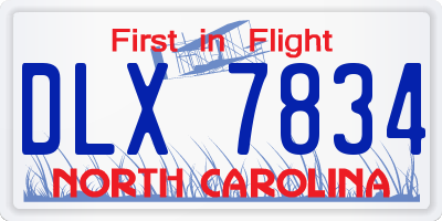 NC license plate DLX7834