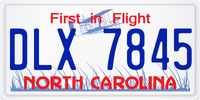 NC license plate DLX7845