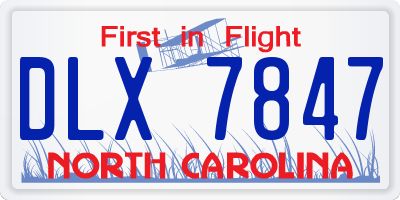 NC license plate DLX7847