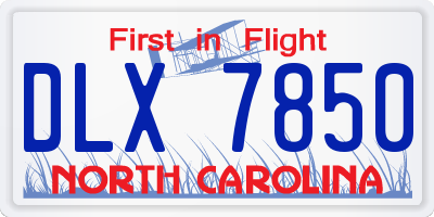 NC license plate DLX7850