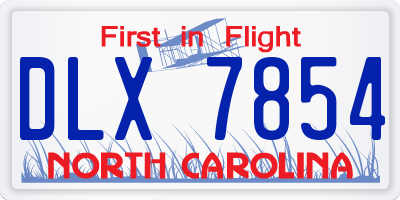 NC license plate DLX7854
