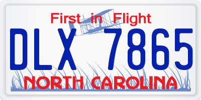 NC license plate DLX7865