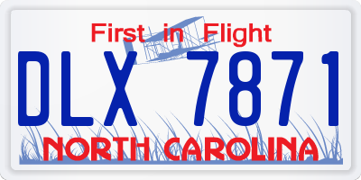 NC license plate DLX7871