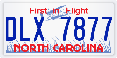 NC license plate DLX7877