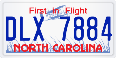 NC license plate DLX7884